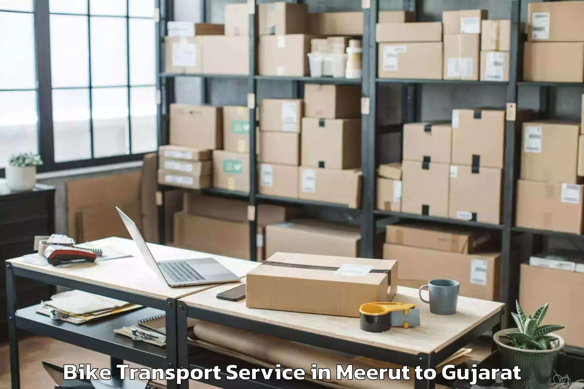 Expert Meerut to Deendayal Port Trust Bike Transport